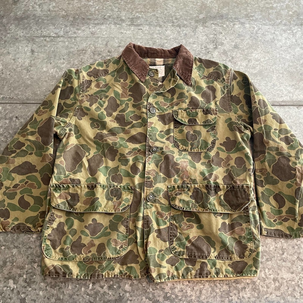 Vintage Apache Brand Duck Camo Jacket Hunting Chore Coat Military Mens Medium